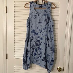 LUCA Vanucci Made in Italy Women's Linen Dress with Pockets Size S